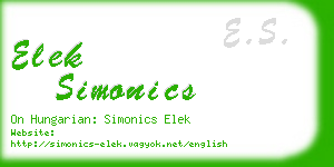 elek simonics business card